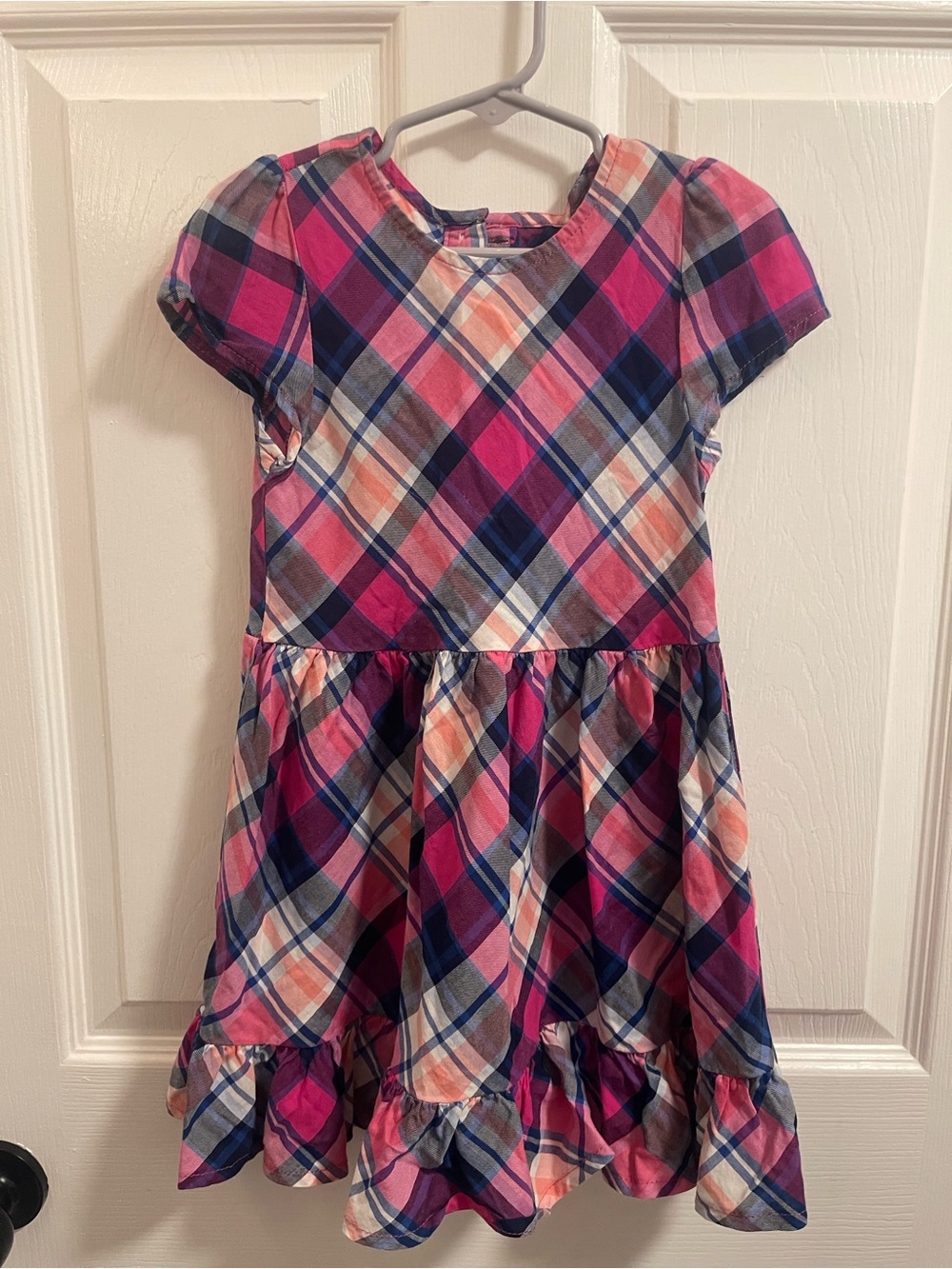 Crazy 8 Pink & Blue Plaid Ruffle-Hem Dress
